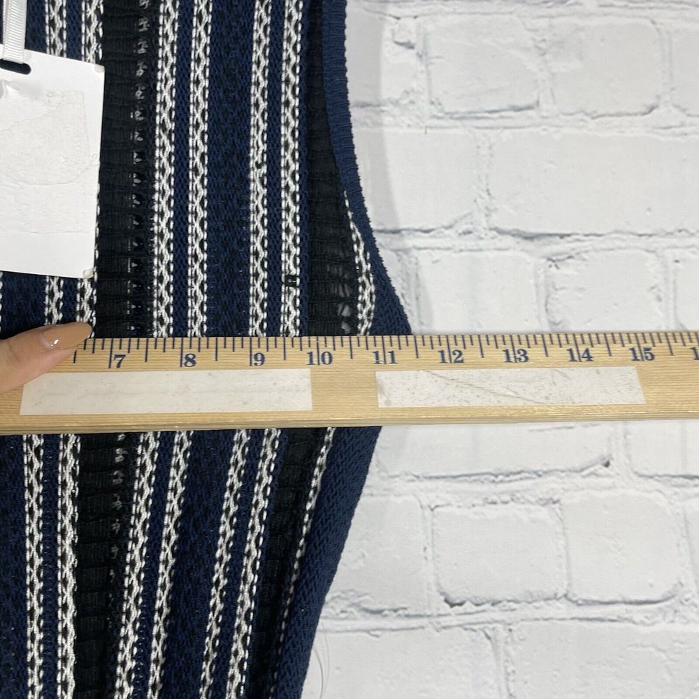 Harlyn Fit and Flare Dress Women’s Medium Navy Blue Sleeveless Open Knit Fit NWT - Picture 14 of 16